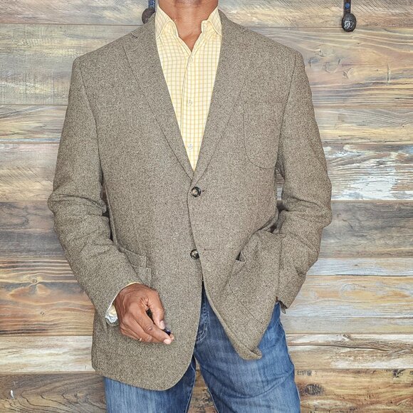 JKT New York Wool Cotton Blend Dual Vent Unconstructed Blazer Jacket 42R - Picture 1 of 10